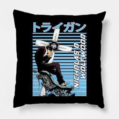 Retro Trigun Anime Men Women Throw Pillow Official Trigun Merch