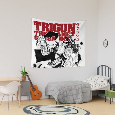 Trigun Gunsmoke White Tapestry Official Trigun Merch